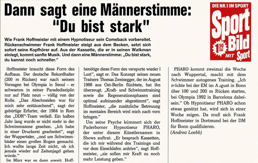 SportBild: Frank Hoffmeister über sein mentales Training mit PHARO
